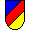 blau, rot, gelb