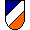 dunkelblau, wei�, orange